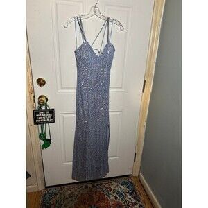 Jackie Jon New York Sequin Maxi
Dress Blue